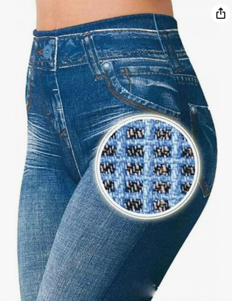 Pantaloni pentru femei din material imitatie jeans