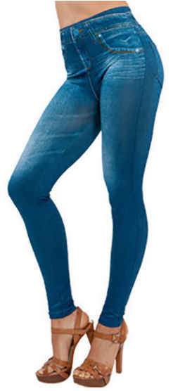Pantaloni pentru femei din material imitatie jeans