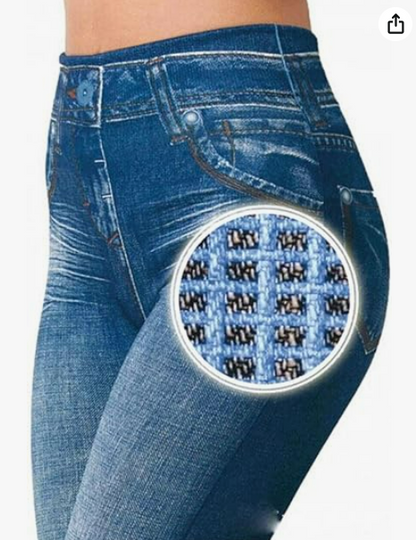 Pantaloni pentru femei din material imitatie jeans
